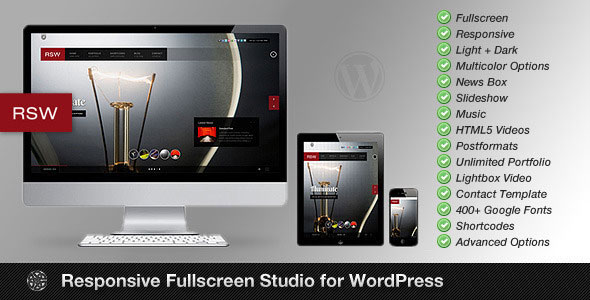 Themeforest Responsive Fullscreen Studio for WordPress